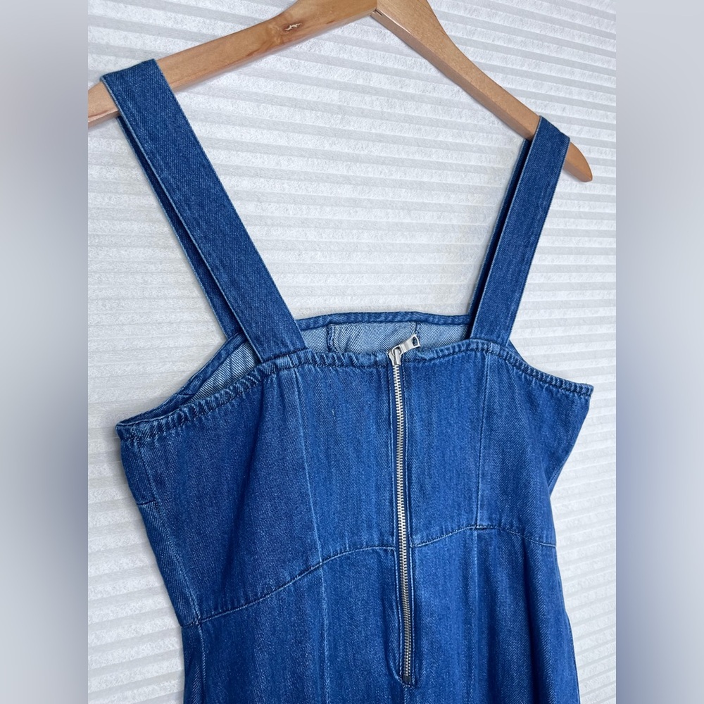 GAP Denim Women's Size 10 Blue Tank Corset Top Midi Dress Dark Wash NEW - Picture 6 of 14